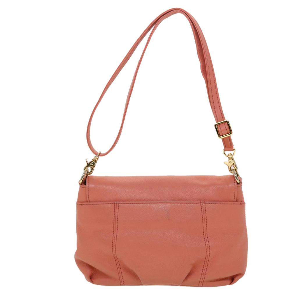 BURBERRY Blue Label Shoulder Bag Leather Orange Auth yb128 - Picture 2 of 16